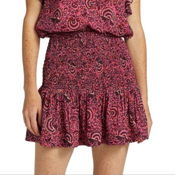 A.L.C. Kade Smocked Silk Mini Skirt Size: 4 - Picture 1 of 9